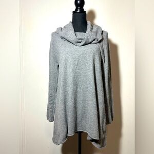 AT LAST Gray Women's Sweater Cowl Neck Long Sleeves Size Large